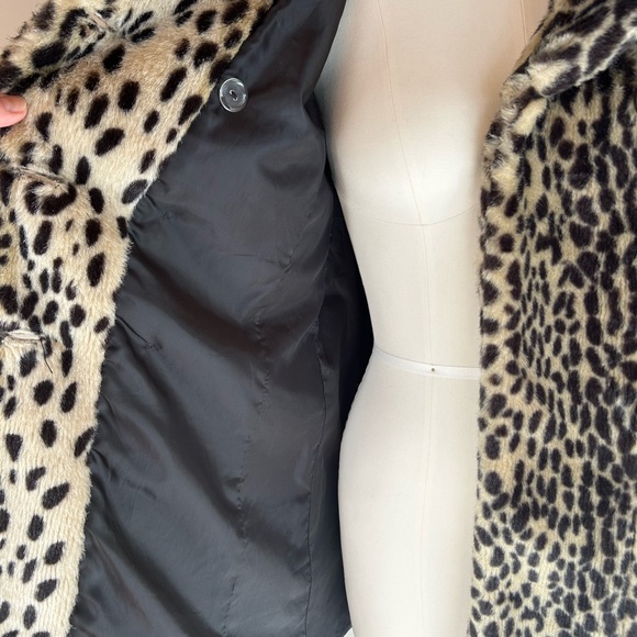 Sparkle & Fade Leopard Print Faux Fur Coat Sz Small - Picture 6 of 10